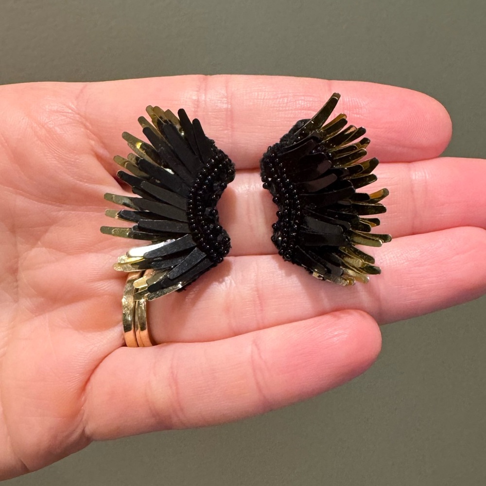 Mignonne Gavigan Mini Madeline Black and Gold Earrings